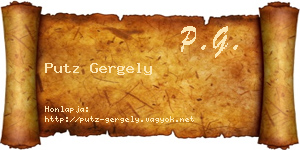 Putz Gergely névjegykártya